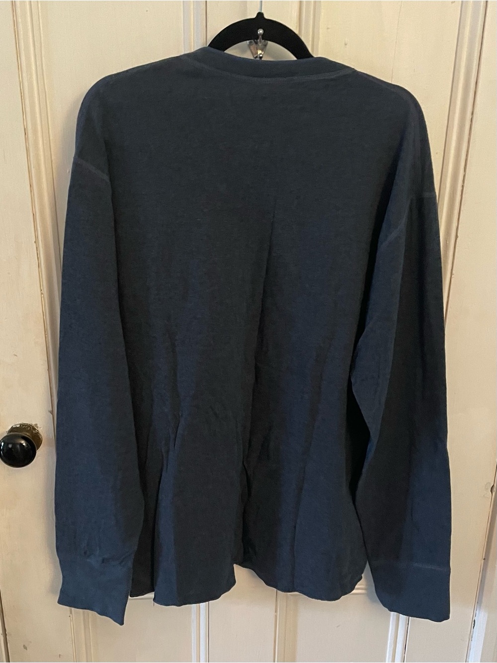 L.L.Bean Men’s XL Blue Wool Blend Long Sleeve Crewneck Shirt Made in Canada - Picture 4 of 4